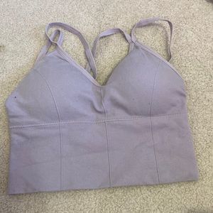purple workout sports bra
